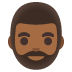 🧔🏾‍♂️ man: medium-dark skin tone, beard display on Google